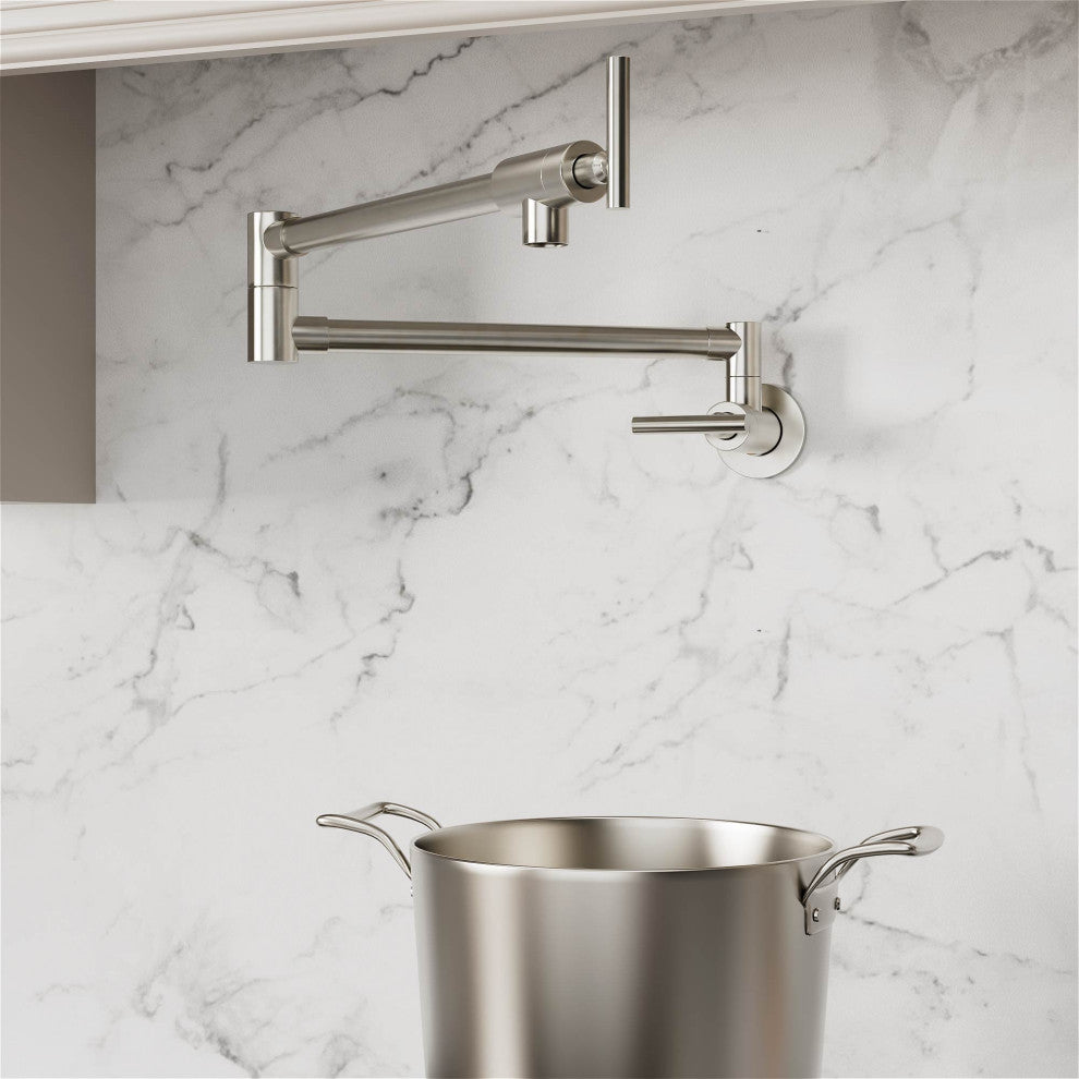 Givingtree Wall-Mount Brushed Nickel Pot Filler Faucet