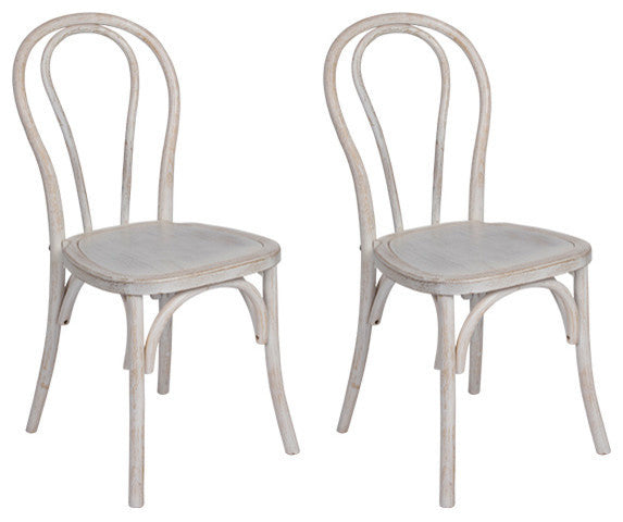 Cafe Bentwood Parisian Dining Chair, Set of 2, White Washed