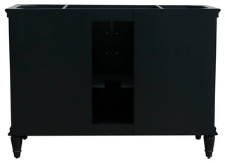 49" Single Sink Vanity, Dark Gray Finish With Gray Granite and Rectangle Sink
