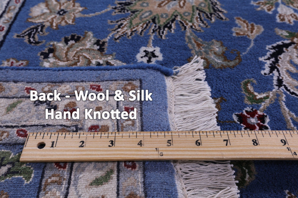 Hand-Knotted Wool & Silk Persian Nain Rug 7' 10" X 16' 2" - Q13123