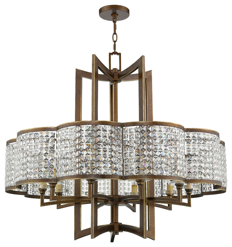 Grammercy Chandelier, Hand-Painted Palatial Bronze