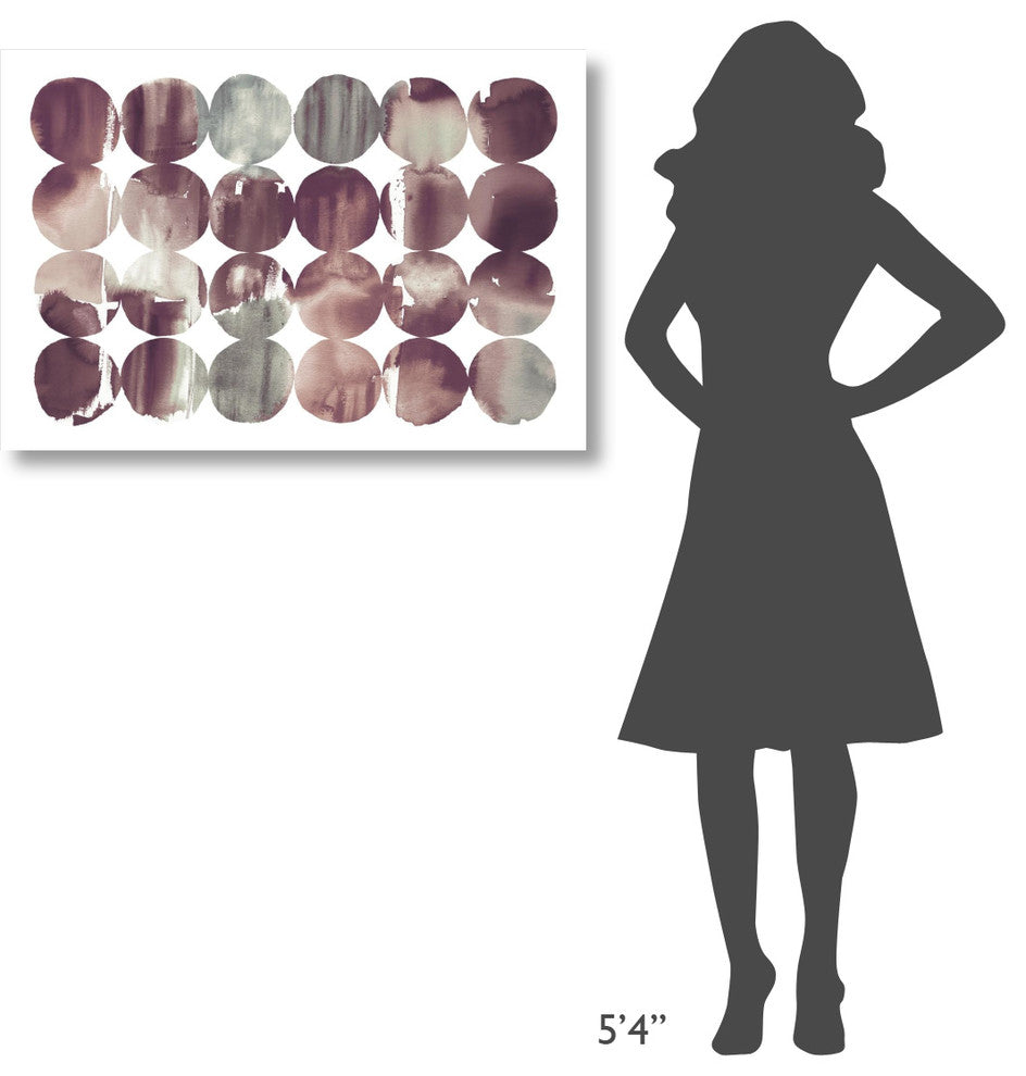 "Spring Dots Plum" Digital Paper Print by Elyse DeNeige, 38"x26"