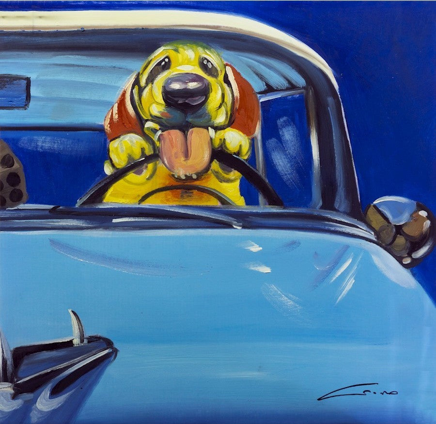 "Happy Dog II" Wall Art, 24"x24"