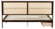 GDF Studio King Size Platform Bed, Rattan Headboard & Storage Drawers, Espresso