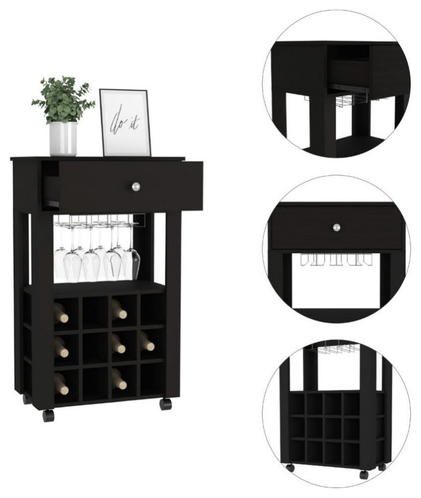 Ace Bar Cart, Black