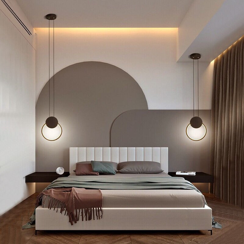 MIRODEMIÂ® Bouyon | Modern LED Minimalist Creative Long Pendant Light, Round