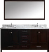 Caroline Avenue 72" Double Bathroom Vanity Set Espresso, Marble Top