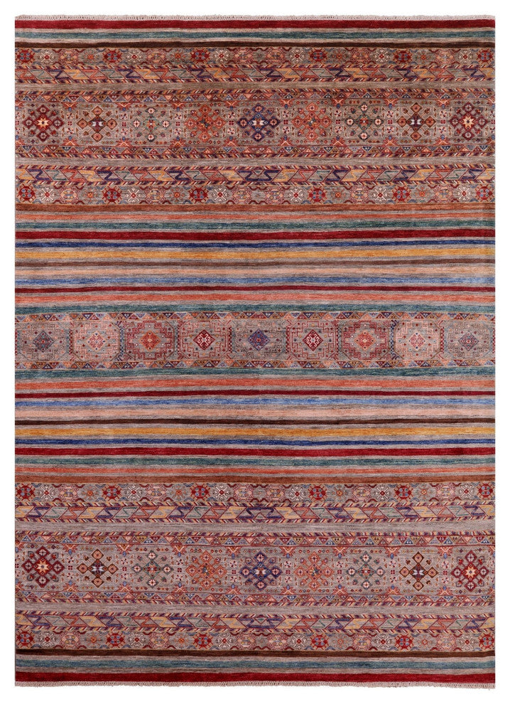 Khorjin Super Kazak Handmade Wool Rug 8' 9" X 12' 1" Q7428
