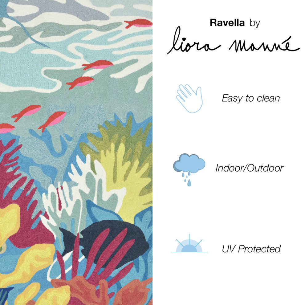 Ravella Ocean View Indoor/Outdoor Rug Blue, Blue, 8'3"x11'6"