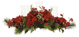 Hydrangea Holiday Candelabrum, Red and Green