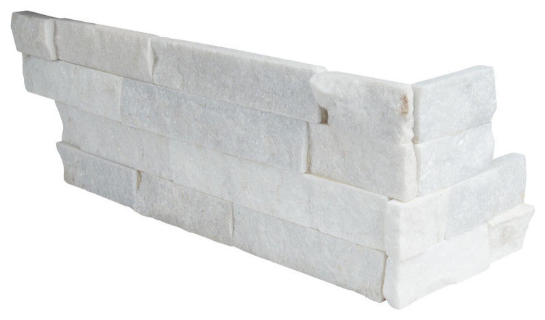 Arctic White 6X12X6 Corner Ledger Panel, 27 Sft