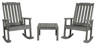 Lehigh Rocking Chair Set With Side Table, Coastal Teak