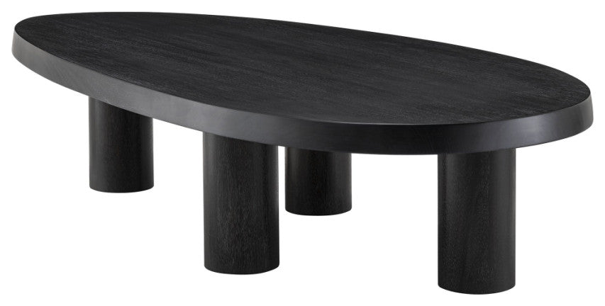Charcoal Gray Solid Mahogany Wood Coffee Table | Eichholtz Prelude