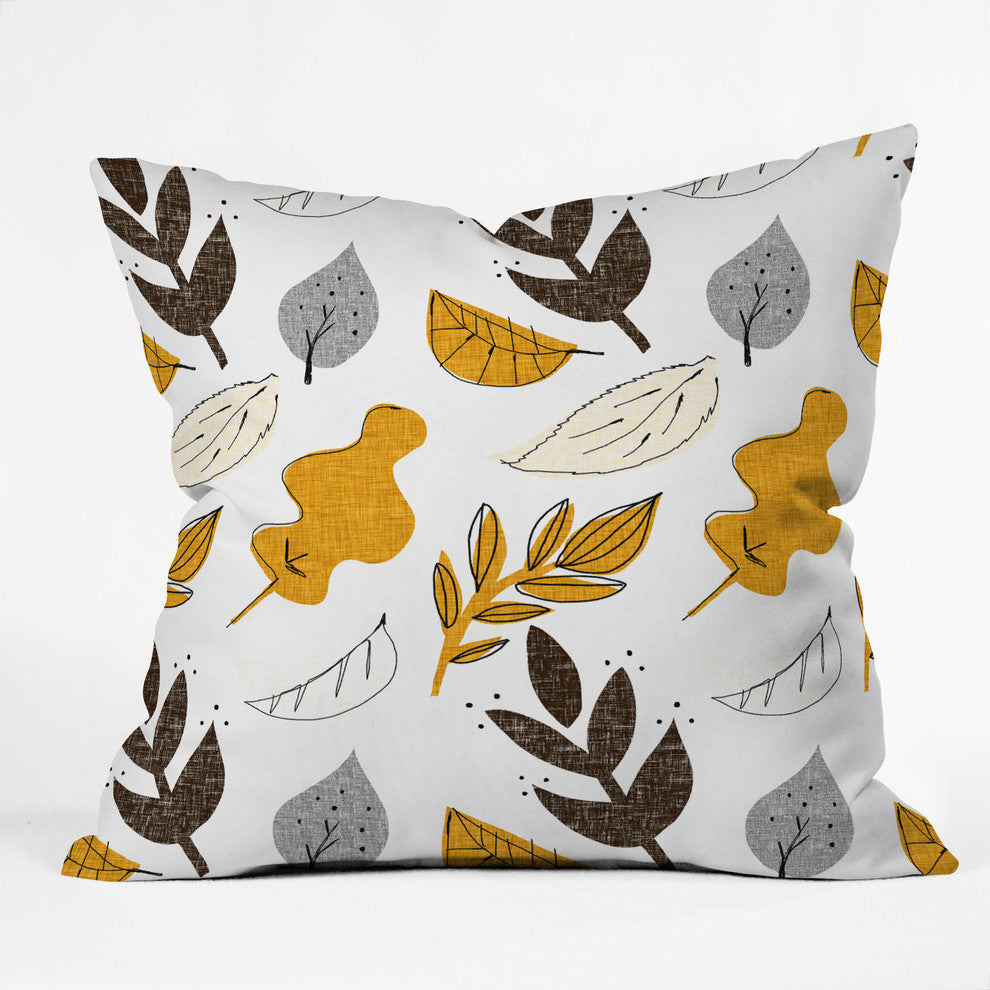 Mummysam Fall Leaves Throw Pillow, 18"x18"