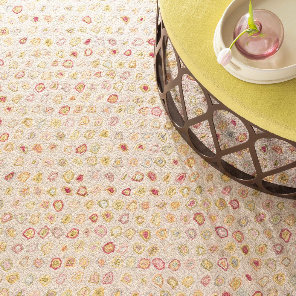 Dash & Albert Cat's Paw Pastel Hand Hooked Wool Rug, Pink, Runner-2'6"