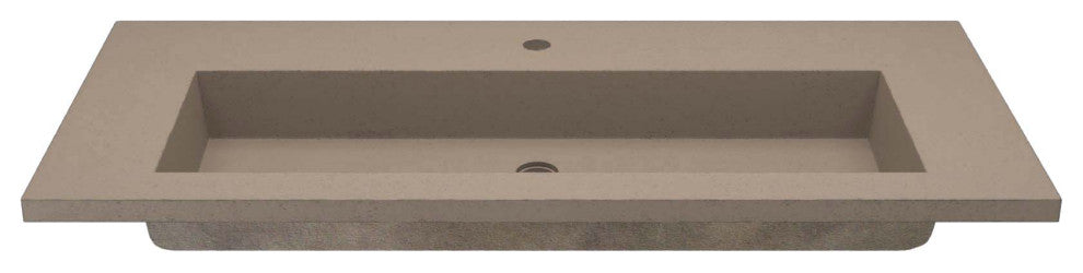 48" Capistrano Vanity Top with Integral Sink, Earth, Single Faucet Hole