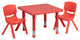 Roseto FFIF12386 Three Piece Plastic Framed Classroom Set - Red
