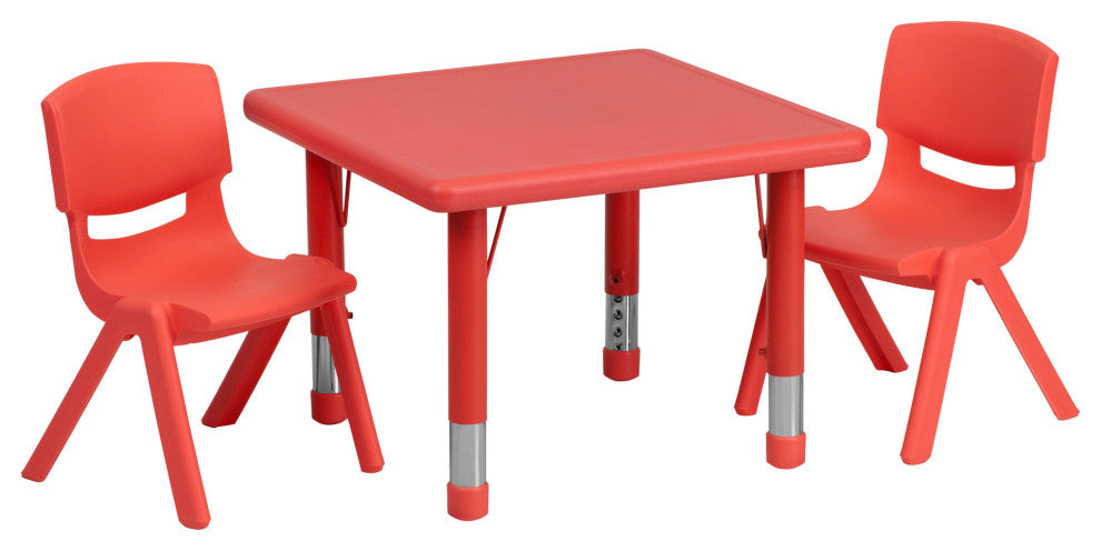 Roseto FFIF12386 Three Piece Plastic Framed Classroom Set - Red