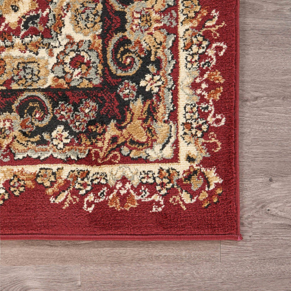 5" x 7" Red Royal Medallion Area Rug