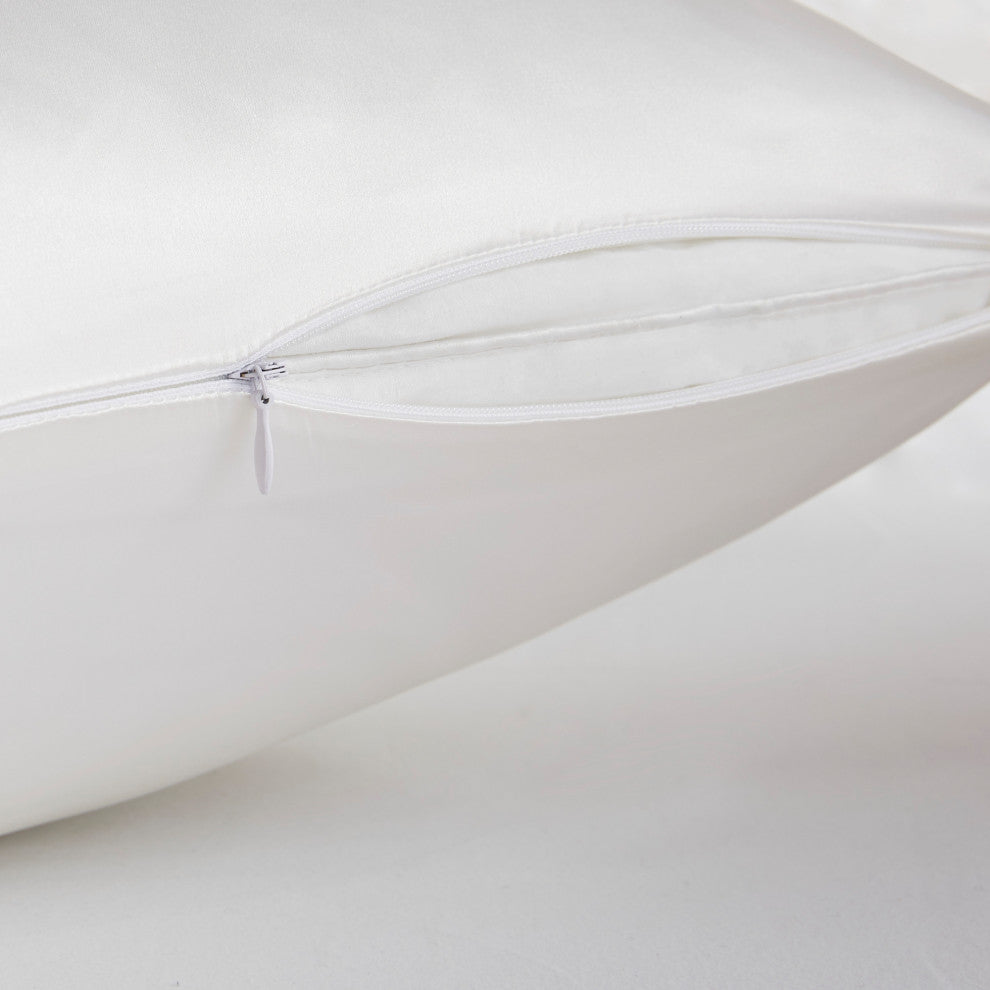 Madison Park Mulberry Silk Luxury Single Pillowcase, White, Standard