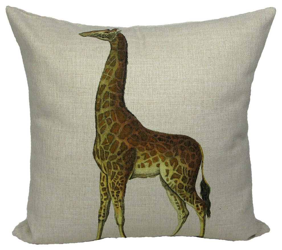 Giraffe Throw Pillow Case, With Insert