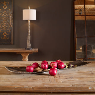 Uttermost Camilla Farmhouse Cast Aluminum Tray in Gray/Nickel/Silver