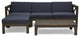 Mamie Outdoor Acacia Wood 5-Piece Sofa Set, Gray Finish, Dark Gray