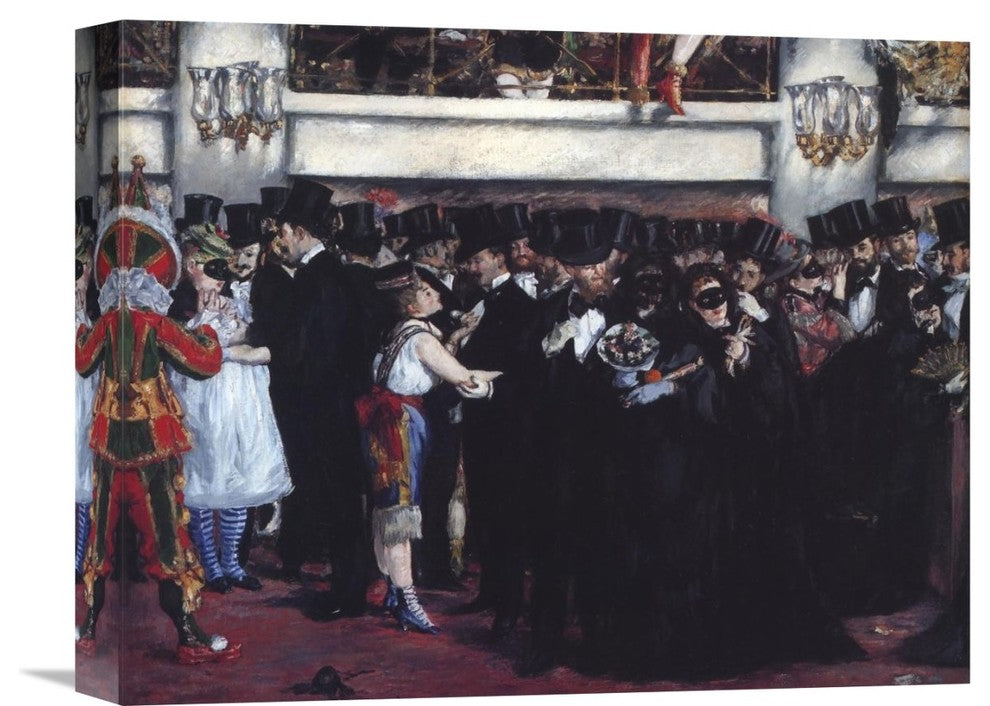 "Masked Ball at Opera" Stretched Canvas Giclee by Edouard Manet, 16"x13"