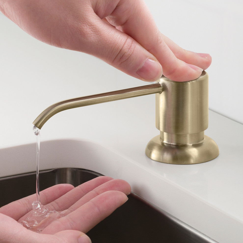 Britt Commercial Style 3-Function Pull-Down 1-Handle 1-Hole Kitchen Faucet, Spot Free Antique Champagne Bronze W/ Soap Dispenser
