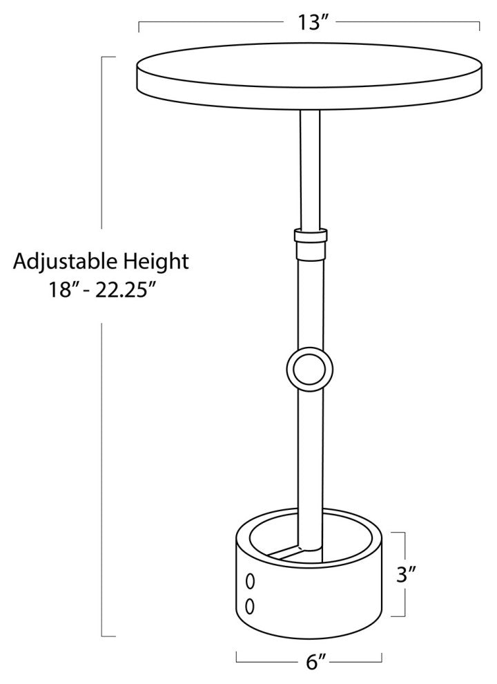Myles Accent Table, Nickel
