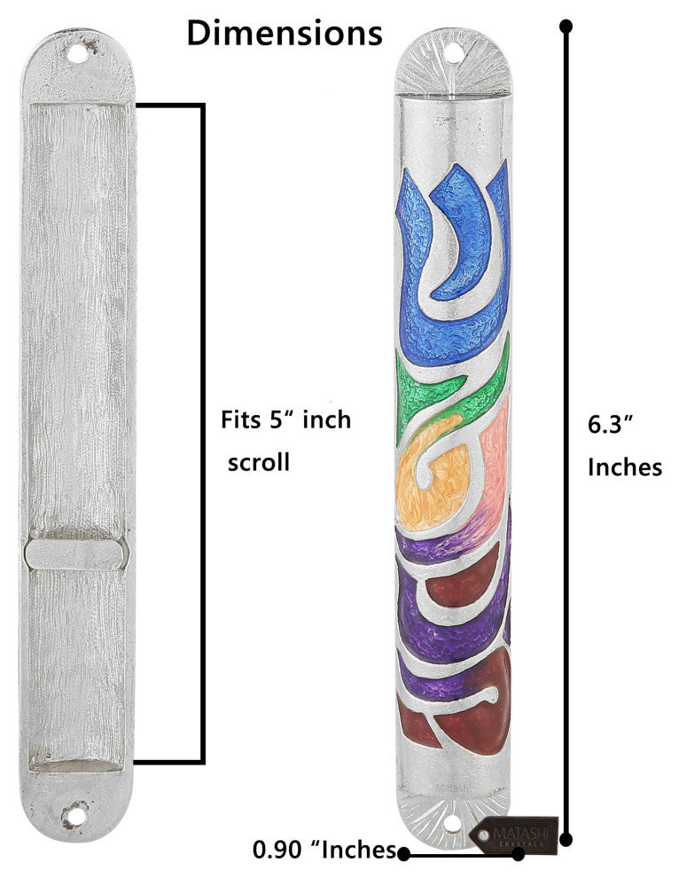 Matashi Hand Painted Enamel 6'' Mezuzah
