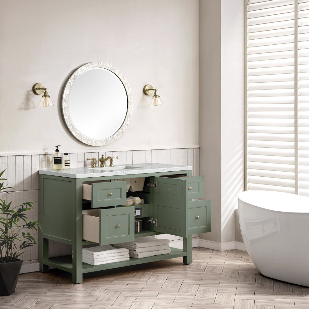 Breckenridge 48" Single Vanity, Smokey Celadon,  Ethereal Noctis Top