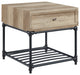 Lv00749 End Table, Oak and Sandy Black Finish Brantley