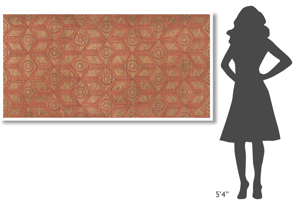 "Copper Pattern I" Digital Paper Print by Kathrine Lovell, 74"x38"