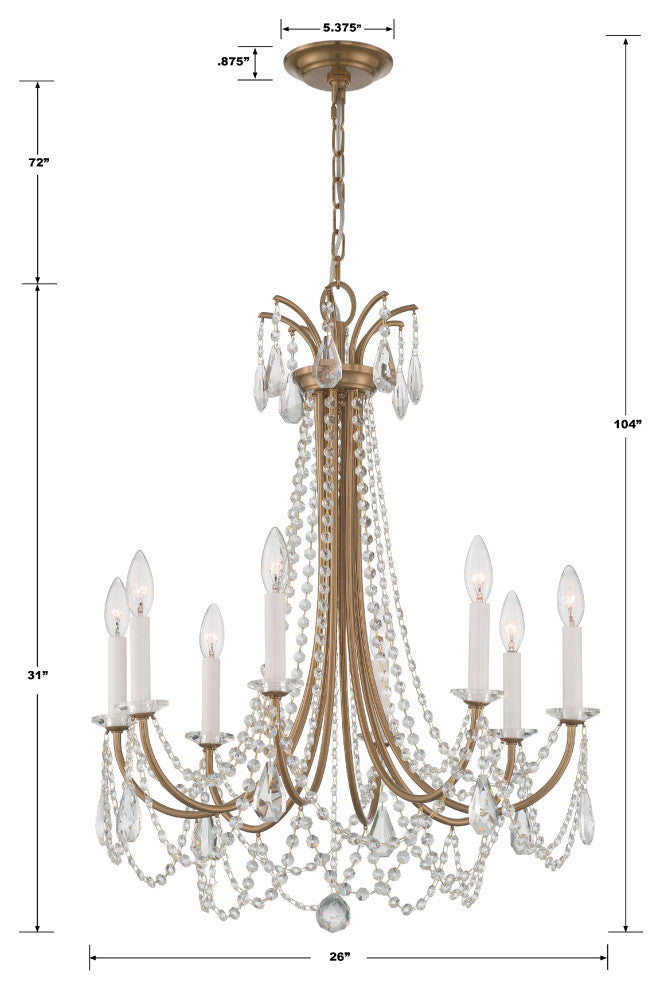 Karrington 8-Light Aged Brass Chandelier