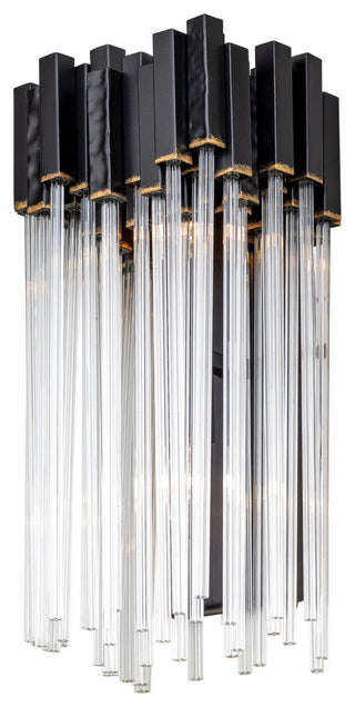 Matrix 2-Lt  Sconce - Matte Black/French Gold