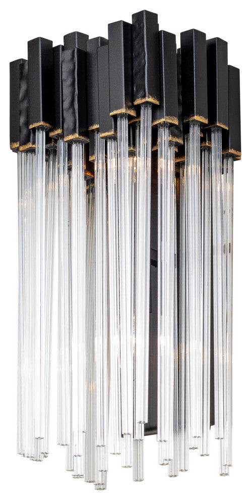 Matrix 2-Lt  Sconce - Matte Black/French Gold