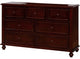 Benzara BM166126 Wooden Dresser With Bun feet, Dark Brown