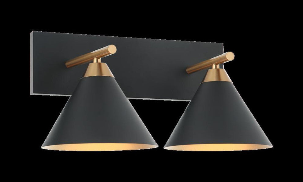 Matteo Lighting S10602MB Wall Sconce, Aged Gold Brass / Matte Black Finish
