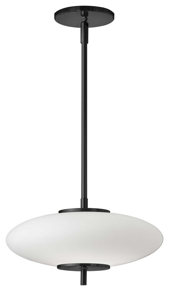 Maddie Contemporary 1 Light Matte Black White Metal Pendant