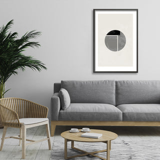 Minimalist round Framed Print Wall Art by 1X, 32"x48", Framed
