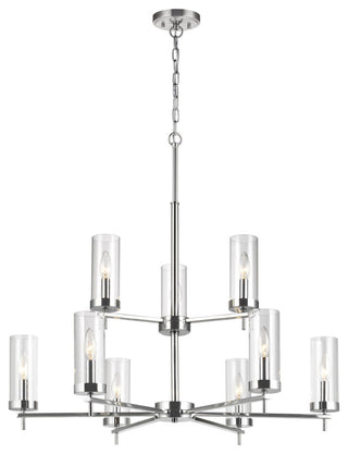 Zire 9-Light Chandelier, Chrome