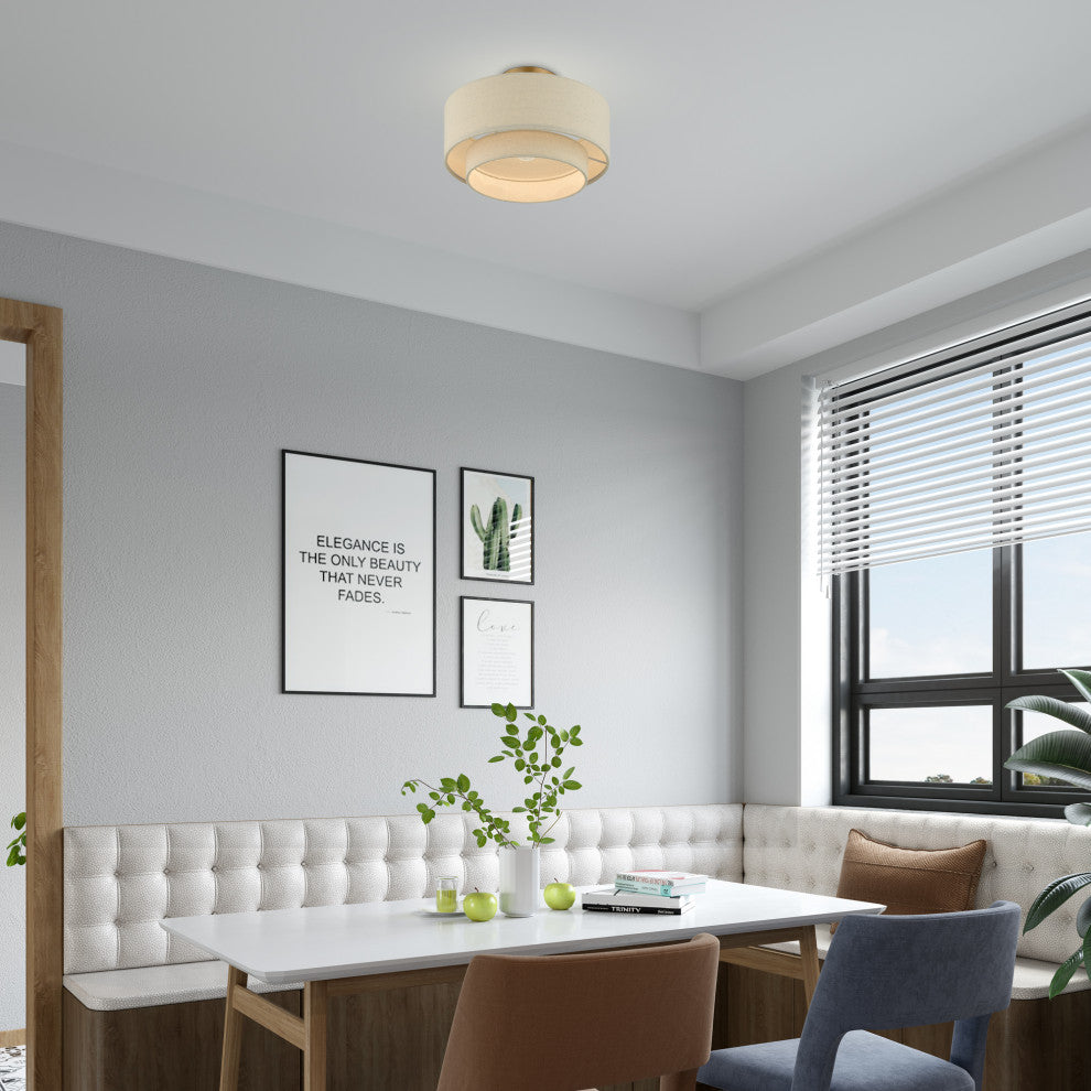 Bellingham 1-Light Antique Gold Leaf Medium Semi-Flush