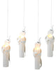 Set of 4, Battery Operated Candles, White Metal Ghosts