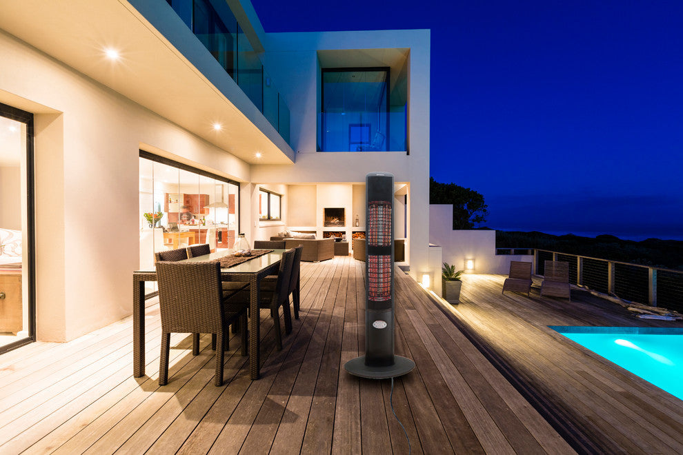 Infrared Electric Outdoor Heater, Freestanding With Remote