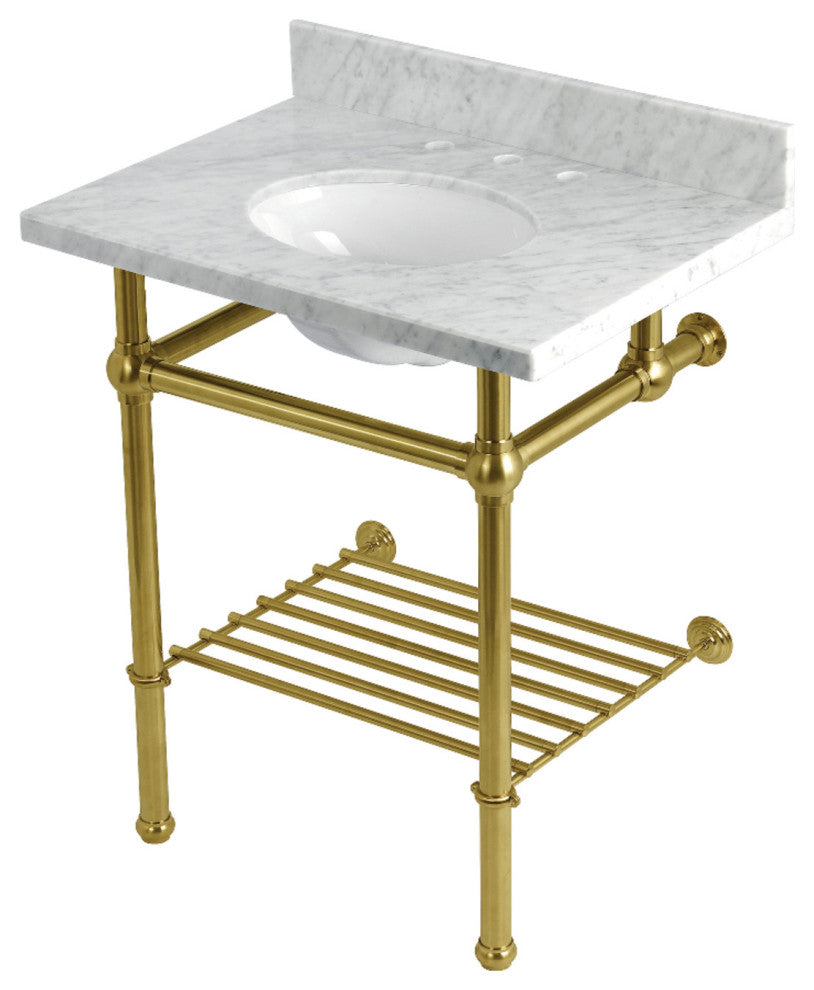 KVPB30MBB7 30" Console Sink with Brass Legs (8", 3 Hole)