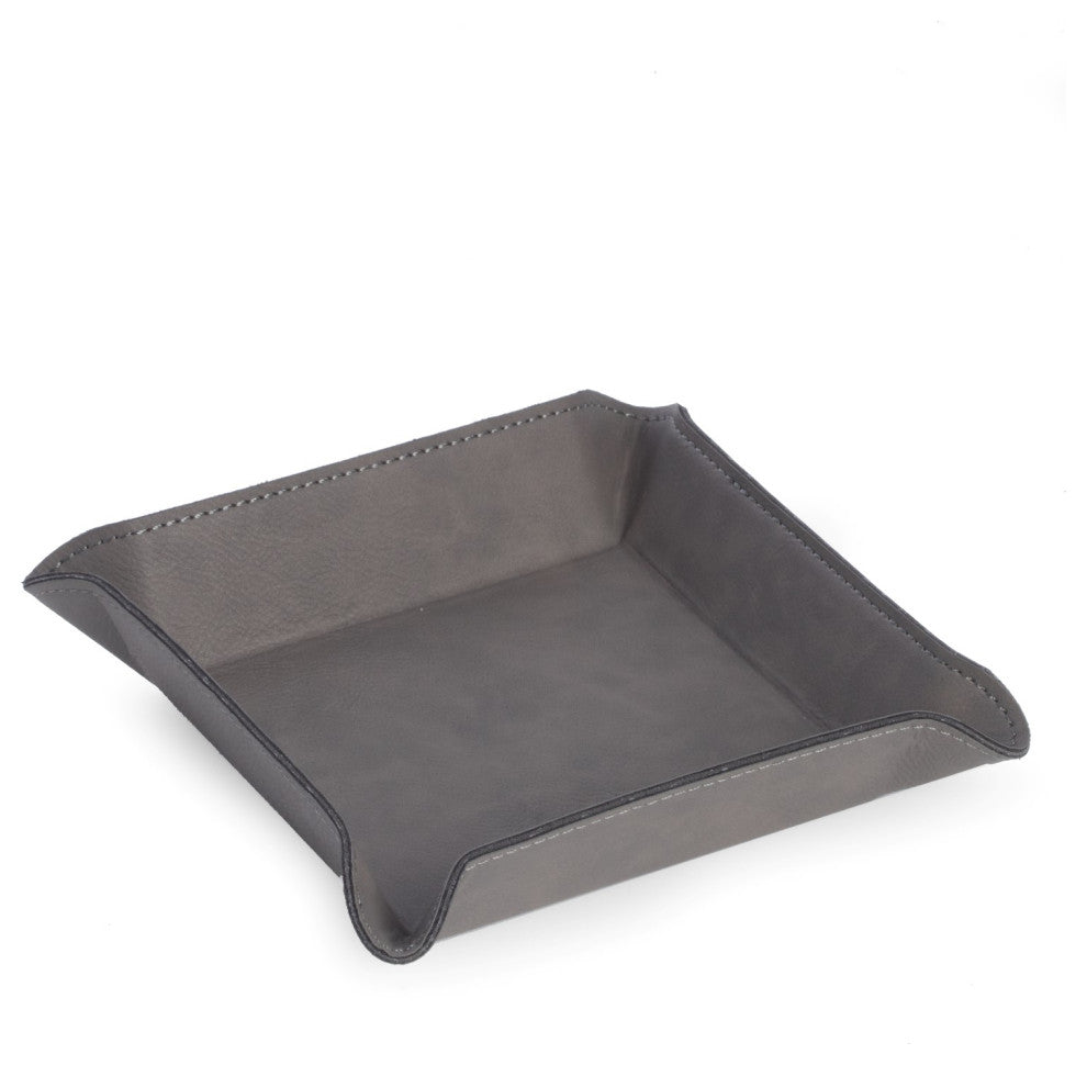 Square Valet, Gray Leatherette