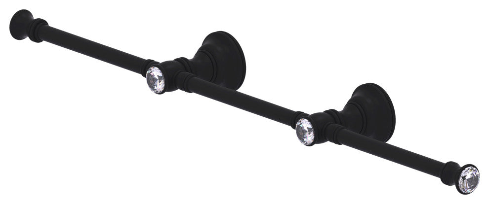 Carolina Crystal 3 Arm Guest Towel Holder, Matte Black