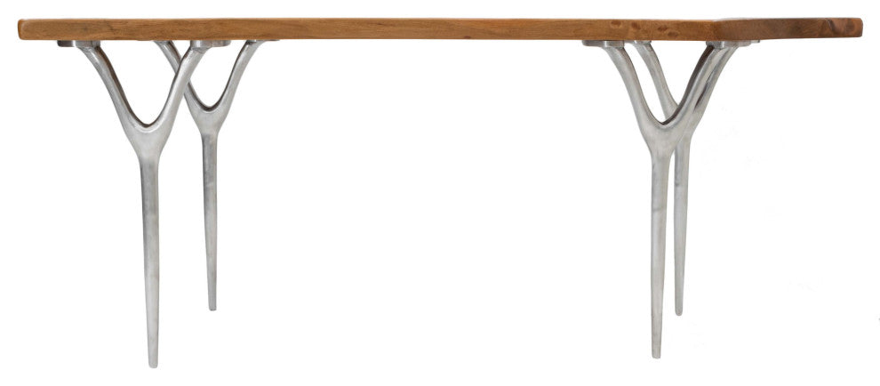 Walnut Slab Table with Cast Aluminium Legs 74"x37"x30"