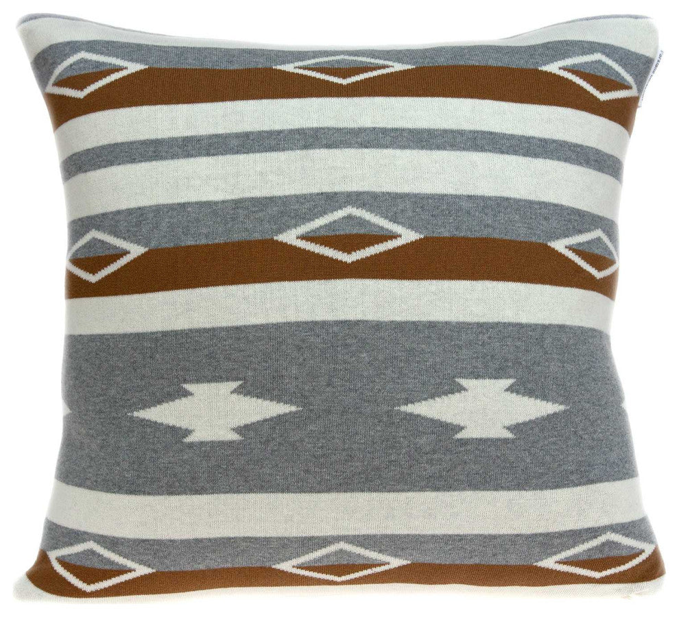 20" X 7" X 20" Southwest Tan Cotton Pillow Cover With Poly Insert